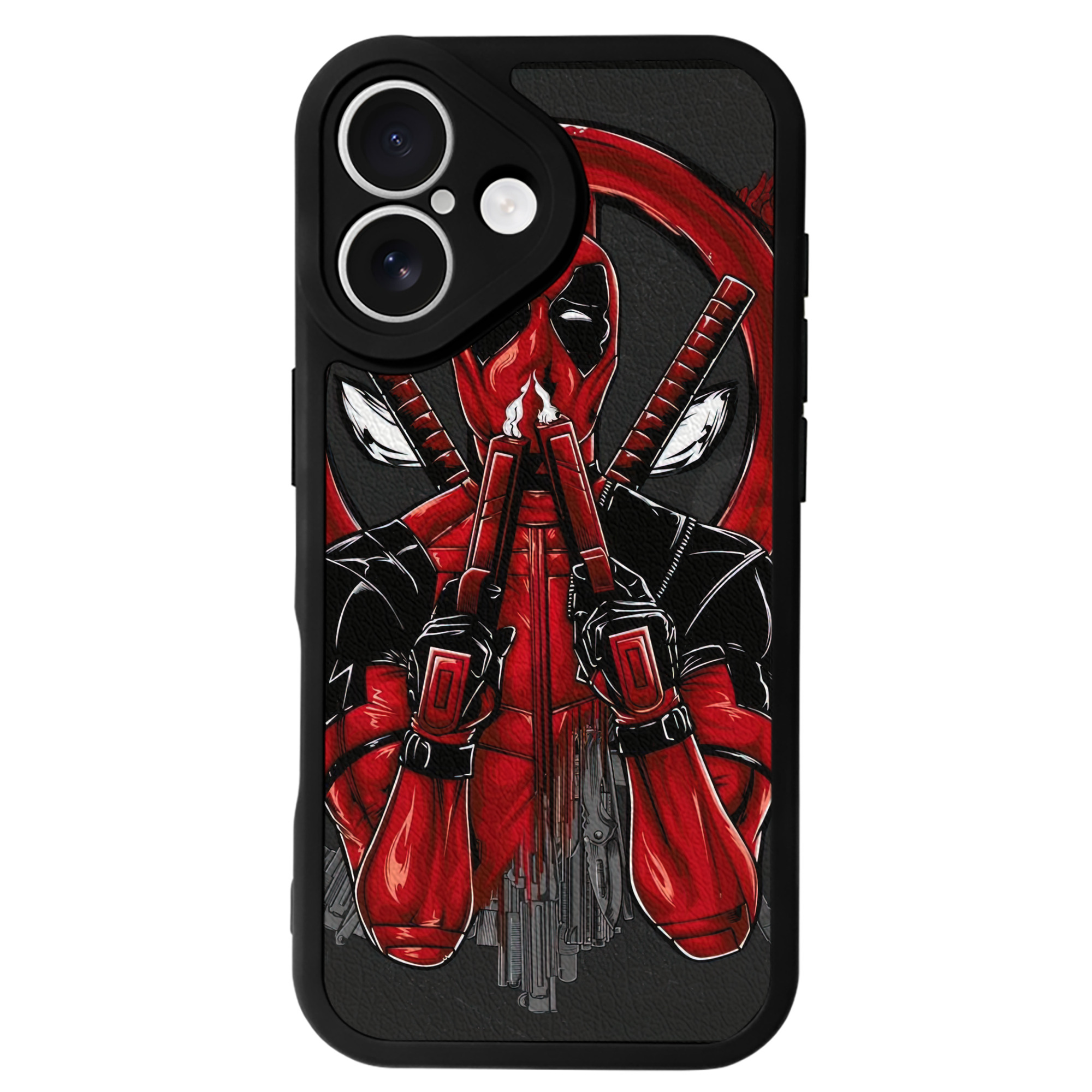 （画像用） Deadpool デッドプール 【iPhone 16シリーズ対応】シリコンスマホケース（レザー調） 材質：シリコン